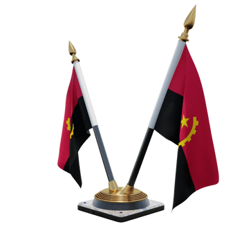 Angola 3d illustration Double V Desk Flag Stand png
