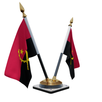 Angola 3d illustration Double V Desk Flag Stand png
