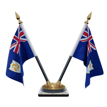 Anguilla 3d illustration Double V Desk Flag Stand png