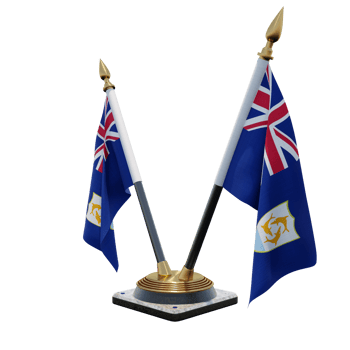 Anguilla 3d illustration Double V Desk Flag Stand png