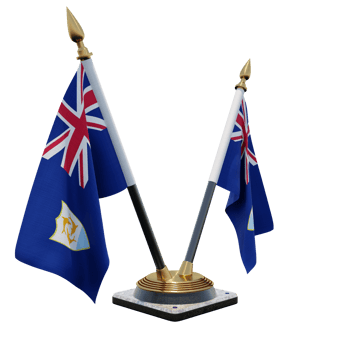 Anguilla 3d illustration Double V Desk Flag Stand png