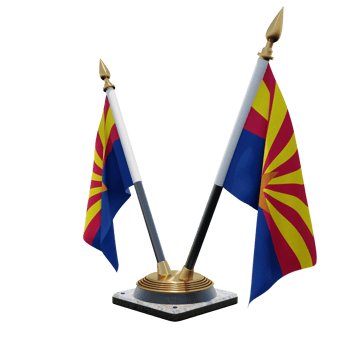 Arizona 3d illustration Double V Desk Flag Stand png