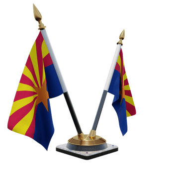 Arizona 3d illustration Double V Desk Flag Stand png