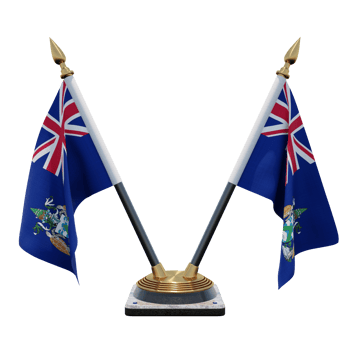 Ascension Island 3d illustration Double V Desk Flag Stand png