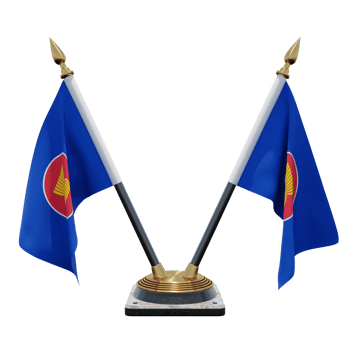 Association of Southeast Asian Nations 3d illustration Double V Desk Flag Stand png