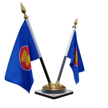 Association of Southeast Asian Nations 3d illustration Double V Desk Flag Stand png
