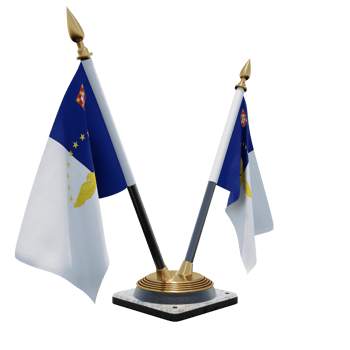 Azores 3d illustration Double V Desk Flag Stand png