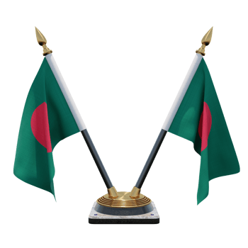 Bangladesh 3d illustration Double V Desk Flag Stand png