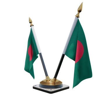 Bangladesh 3d illustration Double V Desk Flag Stand png
