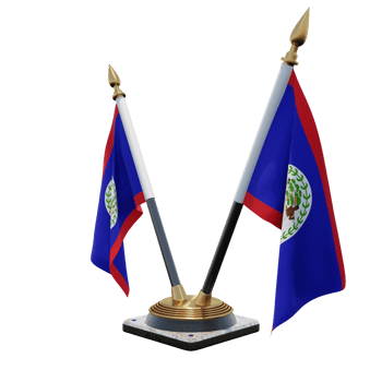 Belize 3d illustration Double V Desk Flag Stand png