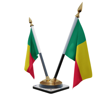 Benin 3d illustration Double V Desk Flag Stand png