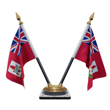 Bermuda 3d illustration Double V Desk Flag Stand png