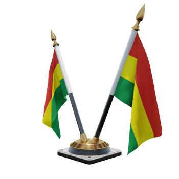 Bolivia 3d illustration Double V Desk Flag Stand png