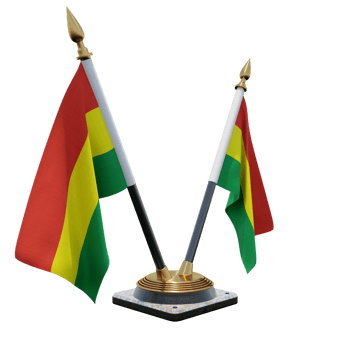 Bolivia 3d illustration Double V Desk Flag Stand png