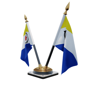 Bonaire 3d illustration Double V Desk Flag Stand png