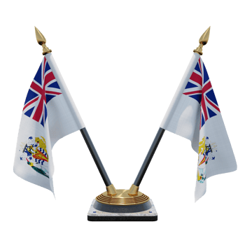 British Antarctic Territory 3d illustration Double V Desk Flag Stand png