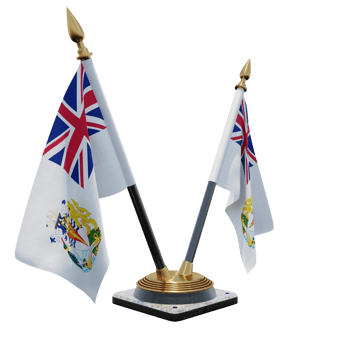 British Antarctic Territory 3d illustration Double V Desk Flag Stand png
