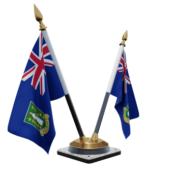 British Virgin Islands 3d illustration Double V Desk Flag Stand png