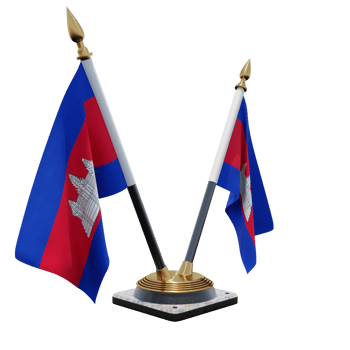 Cambodia 3d illustration Double V Desk Flag Stand png
