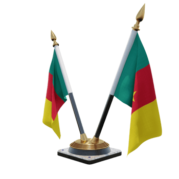 Cameroon 3d illustration Double V Desk Flag Stand png