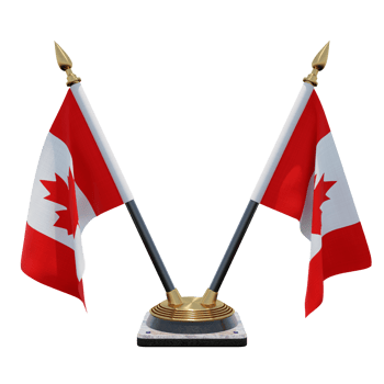 Canada 3d illustration Double V Desk Flag Stand png