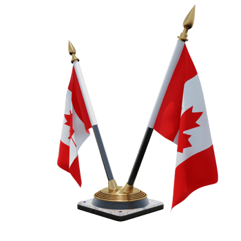 Canada 3d illustration Double V Desk Flag Stand png
