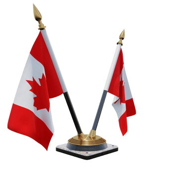 Canada 3d illustration Double V Desk Flag Stand png