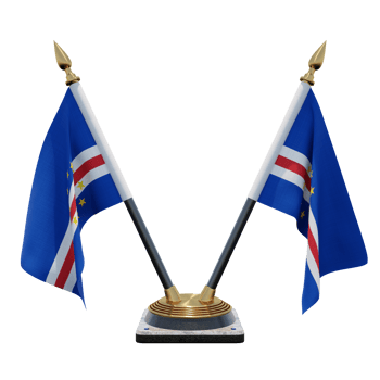 Cape Verde 3d illustration Double V Desk Flag Stand png