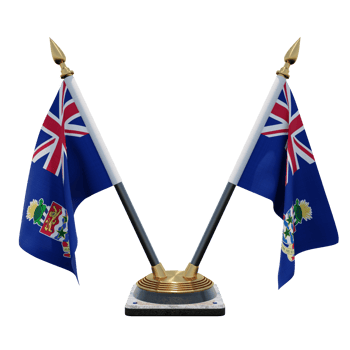 Cayman Islands 3d illustration Double V Desk Flag Stand png