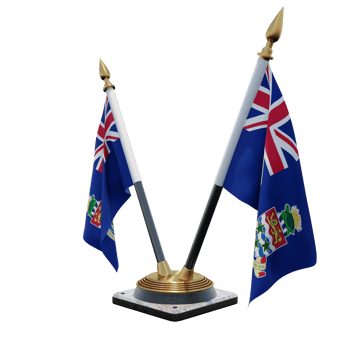Cayman Islands 3d illustration Double V Desk Flag Stand png