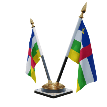 Central African Republic 3d illustration Double V Desk Flag Stand png