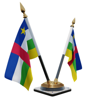 Central African Republic 3d illustration Double V Desk Flag Stand png