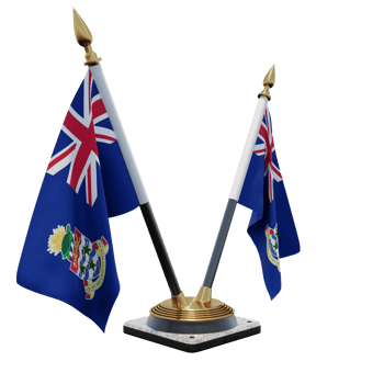 Cayman Islands 3d illustration Double V Desk Flag Stand png