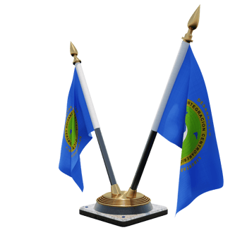 Central American Integration System 3d illustration Double V Desk Flag Stand png