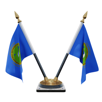Central American Integration System 3d illustration Double V Desk Flag Stand png
