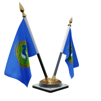 Central American Integration System 3d illustration Double V Desk Flag Stand png