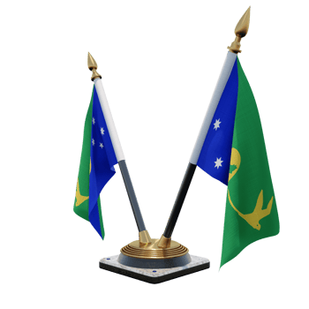 Christmas Island 3d illustration Double V Desk Flag Stand png