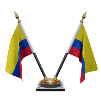 Colombia 3d illustration Double V Desk Flag Stand png