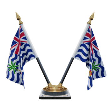 Commissioner of British Indian Ocean Territory 3d illustration Double V Desk Flag Stand png