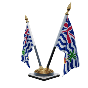 Commissioner of British Indian Ocean Territory 3d illustration Double V Desk Flag Stand png