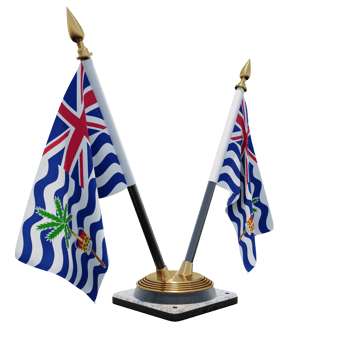 Commissioner of British Indian Ocean Territory 3d illustration Double V Desk Flag Stand png