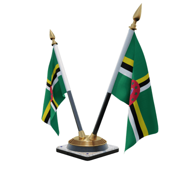 Dominica 3d illustration Double V Desk Flag Stand png