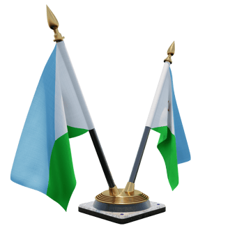 Djibouti 3d illustration Double V Desk Flag Stand png
