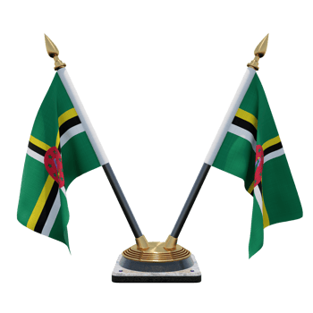 Dominica 3d illustration Double V Desk Flag Stand png