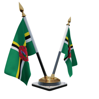 Dominica 3d illustration Double V Desk Flag Stand png