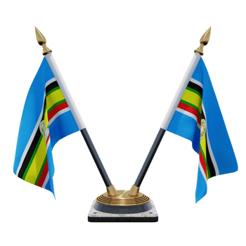 East African Community 3d illustration Double V Desk Flag Stand png