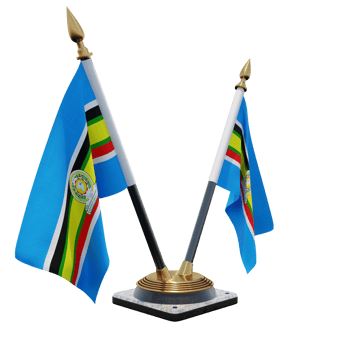 East African Community 3d illustration Double V Desk Flag Stand png