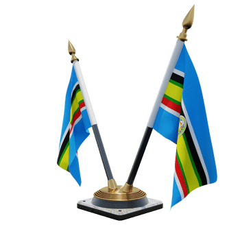 East African Community 3d illustration Double V Desk Flag Stand png