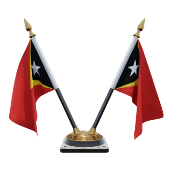 East Timor 3d illustration Double V Desk Flag Stand png