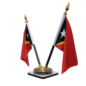 East Timor 3d illustration Double V Desk Flag Stand png